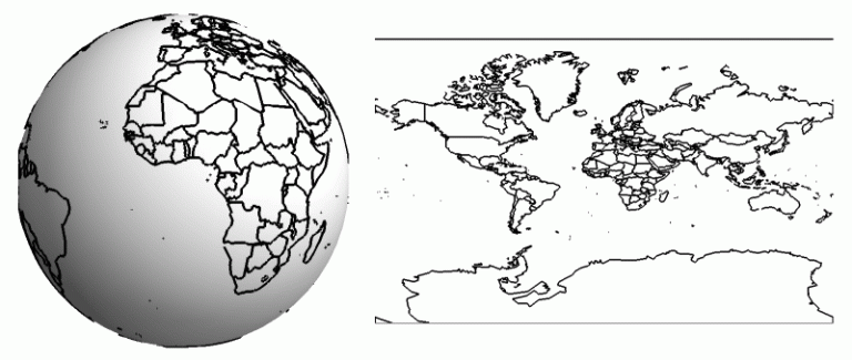 Earth projected using Mercator as a function of north-south rotation.