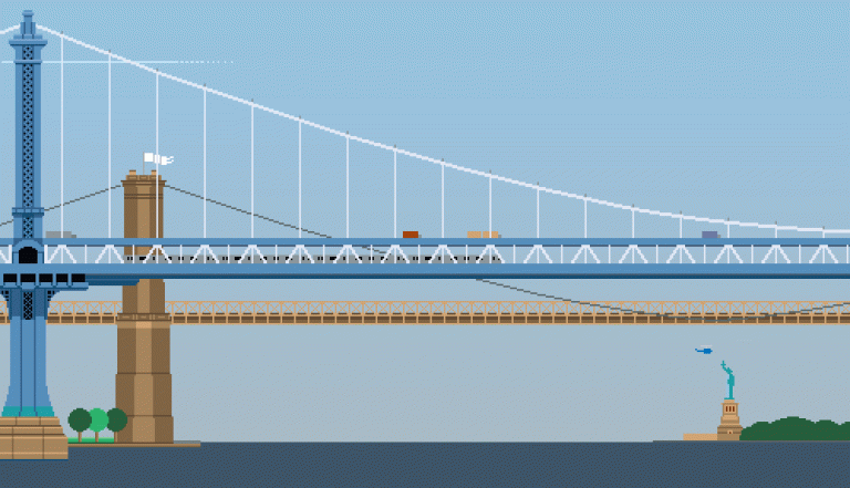 Washington and Brooklyn Bridge
