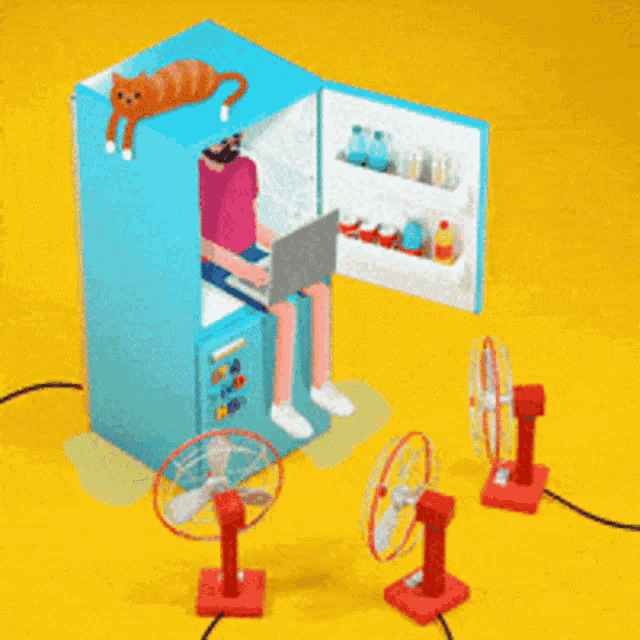 Fan Refrigerator GIF