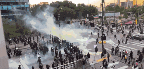 tear gas the police